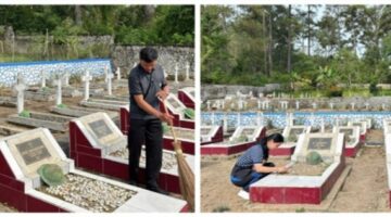Semangat Kemerdekaan, Rutan Tarutung Gotong Royong Bersihkan Taman Makam Pahlawan Tarutung